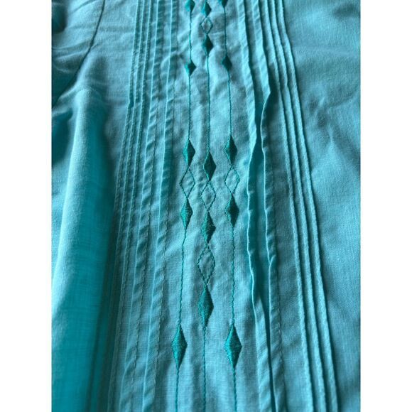 Vintage Linen Men's Button Down Diamond Pattern Detail Casual Short Sleeve 40 - Picture 3 of 7